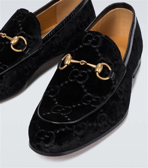 gucci black velvet loafers|Jordaan GG velvet loafers in black .